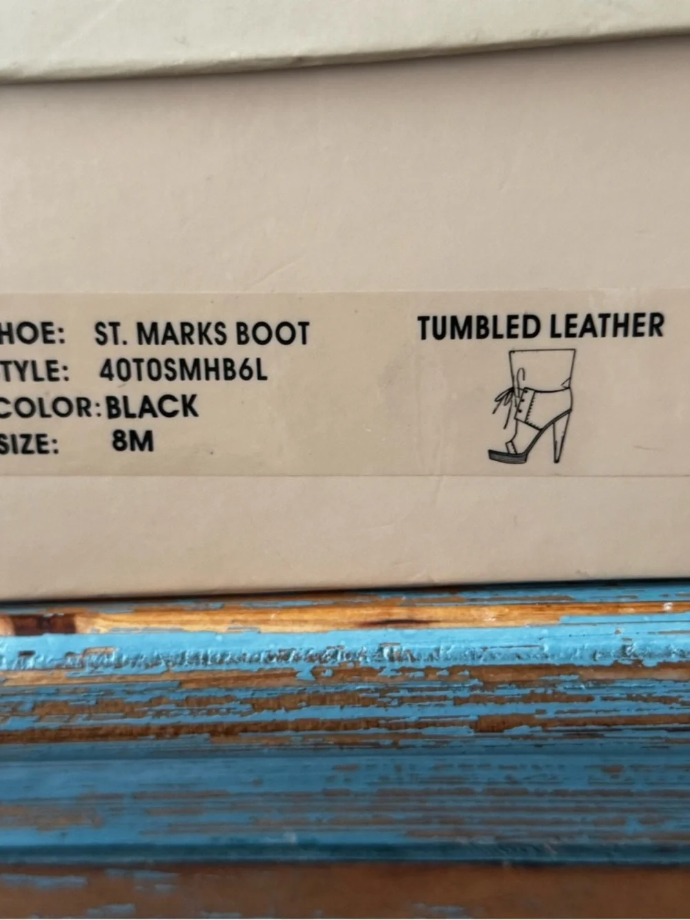 Michael Kors St Marks Boot Black Leather Peep Toe Lace Up Booties Heels Size 8 - Picture 8 of 8